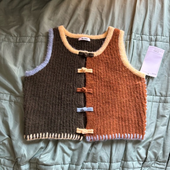 New dead stock Color block sweater vest - Picture 3 of 7